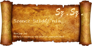 Szencz Szidónia névjegykártya